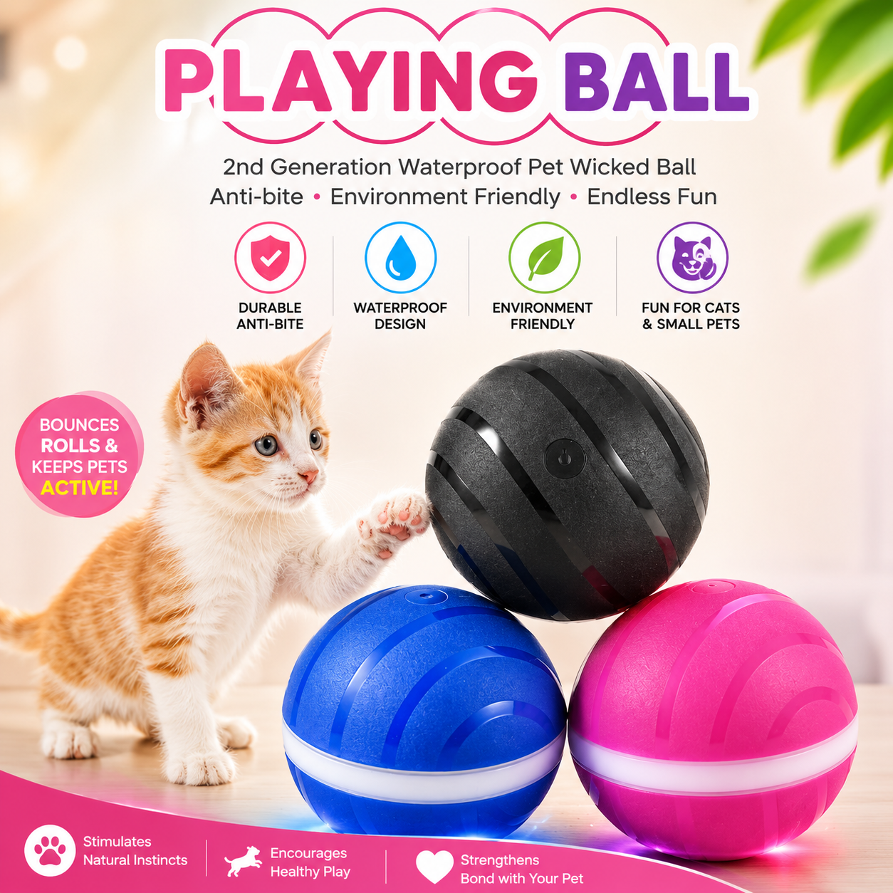 LED Rolling Ball — Keeps Pets Happily Entertained