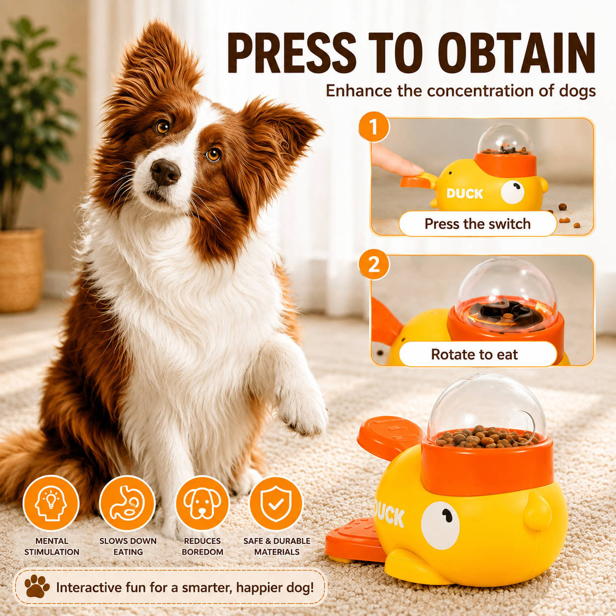Interactive Duck Treat Dispenser — for Curious Dogs