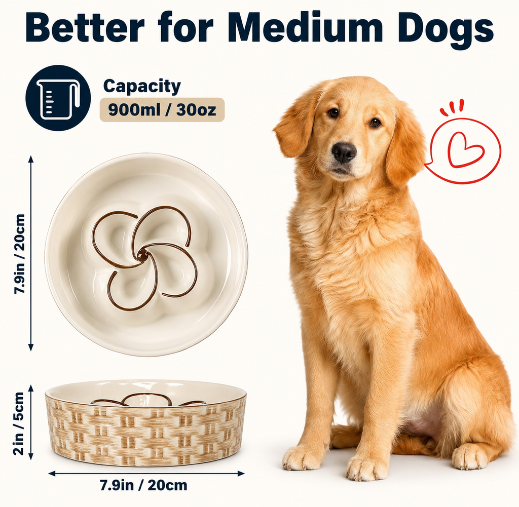 Gamelle en céramique "Repas serein" — pour des chiens heureux et en bonne santé