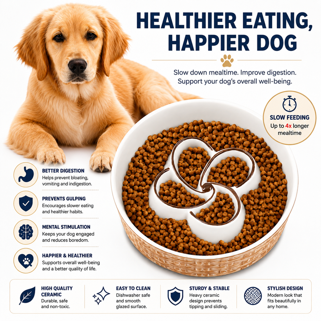 Gamelle en céramique "Repas serein" — pour des chiens heureux et en bonne santé